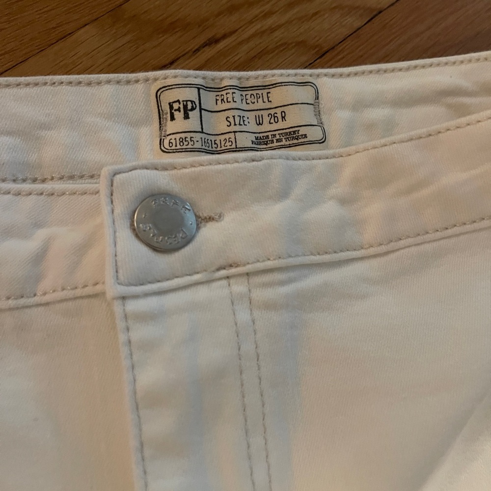 Free People Flare Leg White Jeans Size 26